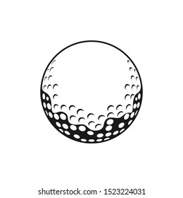 Golf ball vector icon. black and white