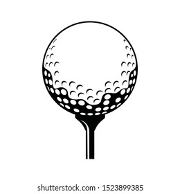 Golf ball vector icon. black and white