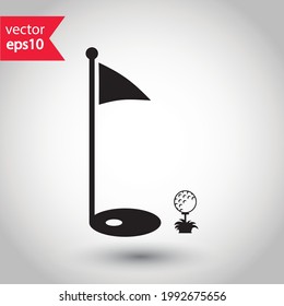 Golf ball vector icon. Golf ball flat sign design illustration. Golf ball symbol pictogram