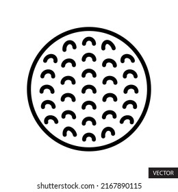 Golf ball vector icon in line style design for website design, app, UI, isolated on white background. Editable stroke. EPS 10 vector illustration.