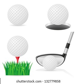 golf ball vector illustration isolated on white background