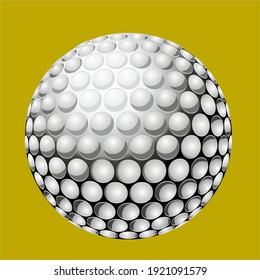 ilustración del vector de bola de golf en oro