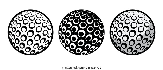 Golf Ball Vector Illustration Silhouette