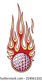 Golf ball vector image with tribal fire flame Golf car sticker motorcycle decal and sport logo template.