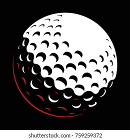 Golf Ball Vector On Dark Background