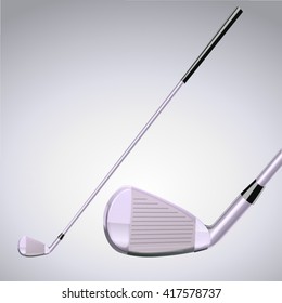 golf ball vector photorealistic 3d style isolated on white background.Putter golf. On a white background 3d photorealism. Maximum detail.