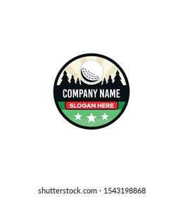 golf ball vector symbol. golf and woods logotype. Abstract golf logo icon design.