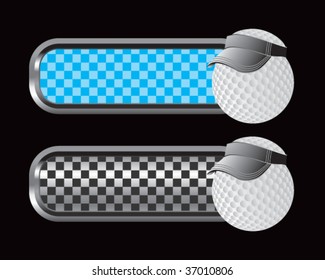 golf ball with visor on checkered tabs
