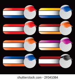 golf ball with visor on collegiate banners