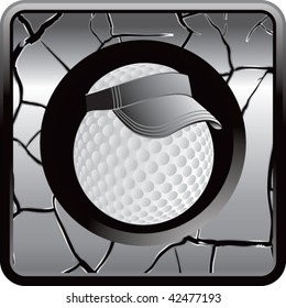 bola de golf con visor en botón de red grises
