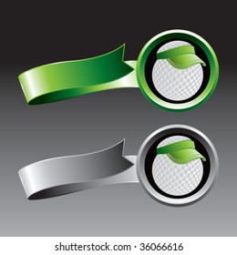 golf ball with visor on ribbons