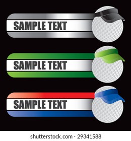 golf ball with visor on specialized banners