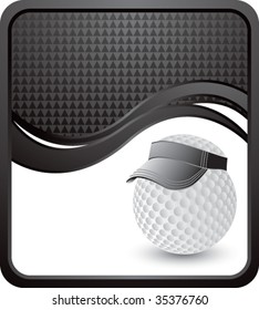 golf ball with visor on wave background