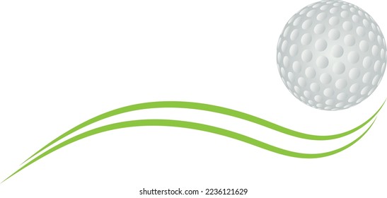 Golf ball and waves, meadow, golf and sport background