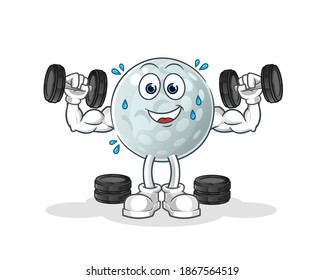golf ball weight training illustration. character vector