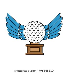 golf ball with wings championship award icon