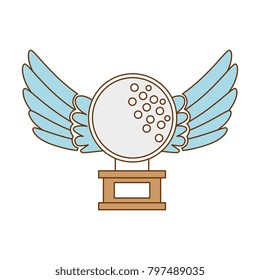golf ball with wings championship award icon