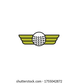 golf ball wings vector design template illustration