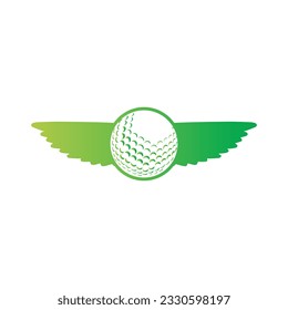 Golf ball with wings vector illustration