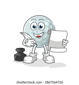 golf ball writer vector. cartoon character