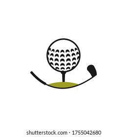 golf balls and clubs vector design template illustration