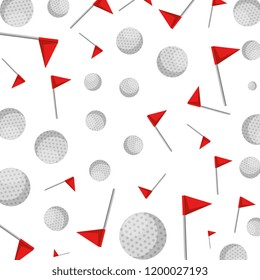 golf balls and flags pattern