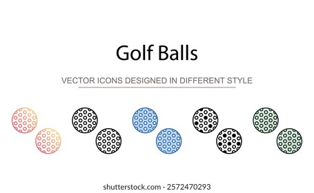 Golf Balls icon design with white background stock illustration