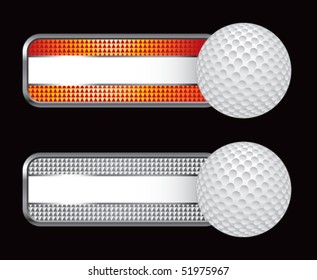 golf balls orange and silver checkered tabs