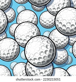 Golf balls seamless pattern vector image. Golf repeating tile background wallpaper texture design.