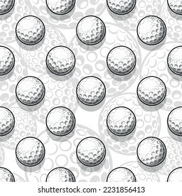 Balas de golf imagen vectorial sin fisuras. Diseño de textura de fondo de mosaico resistente al golf.