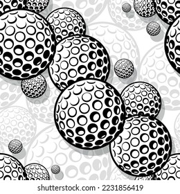 Golf balls Seamless pattern vector art image. Golf ball repeating tile background wallpaper texture design.