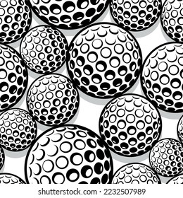 Golf balls seamless pattern vector image. Golf repeating tile background wallpaper texture design.