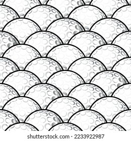 Golf balls seamless pattern vector image. Golf repeating tile background wallpaper texture design.