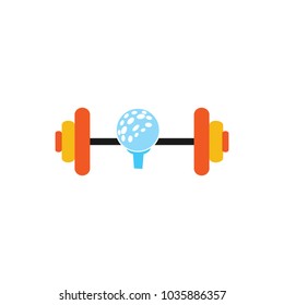 Golf Barbell Logo Icon Design