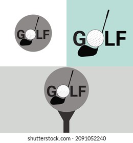 Golf bat ball logo design