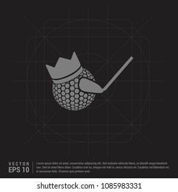 Golf Bat Icon - Black Creative Background