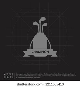 Golf Bat Icon - Black Creative Background 