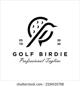 Golf Bird Logo Design Template