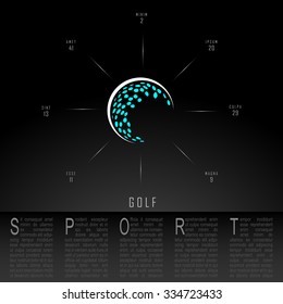 Golf Black Freehand Sketch Graphic Design Vector Illustration EPS10