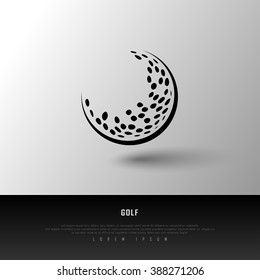 Golf Black White Freehand Sketch Sparse Graphic Design Vector Illustration EPS10
