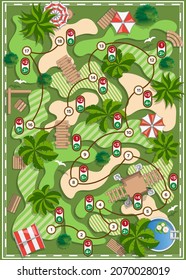 Golf. Board game. View from above. Vector illustration. 