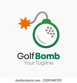Modelo de design de logotipo de bomba de golfe. Bom para negócios, agência, comunidade e organização