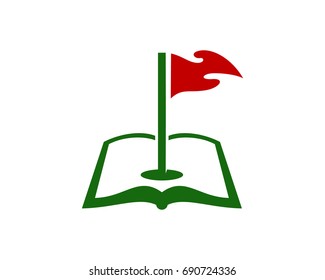 Golf Book Icon Logo Design Element