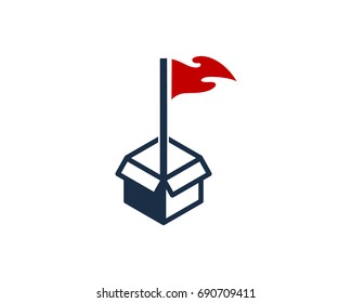 Golf Box Icon Logo Design Element