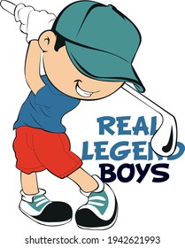 golf boys sport vector design