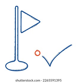 Golfbürste einzeln auf weißem Hintergrund, Vektorgrafik.