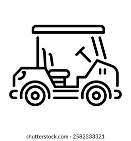 Golf caddy icon in linear style 