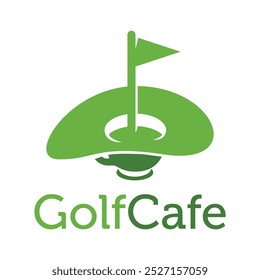 golf cafe flat minimalist logo design