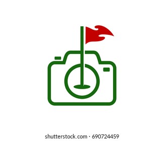 Golf Camera Icon Logo Design Element