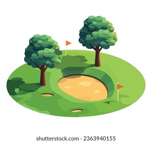 golf camp design over white